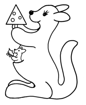 Disegno di canguro da stampare e colorare 2