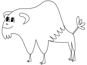 Disegno di bisonte da stampare e colorare 4