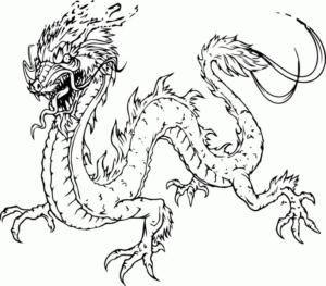 Disegno di dragone da stampare e colorare 116