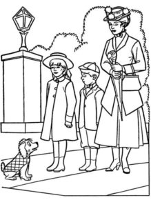 Disegno di Mary Poppins da stampare e colorare 8