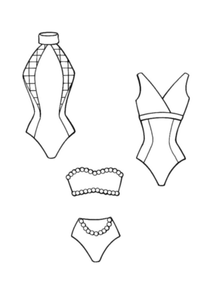Disegno di costume da bagno da stampare e colorare