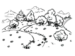 Disegno di paesaggio da stampare e colorare 80