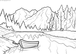 Disegno di paesaggio da stampare e colorare 90