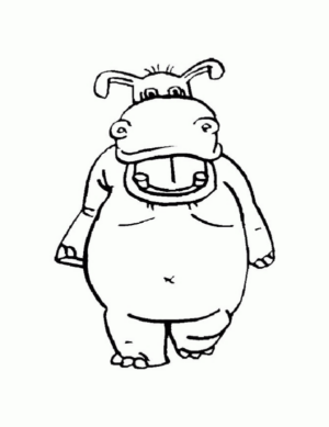 Disegno di ippopotamo da stampare e colorare 41