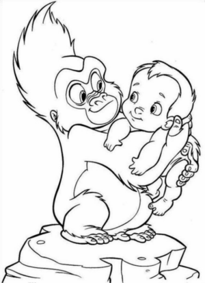 Disegno di Tarzan da stampare e colorare