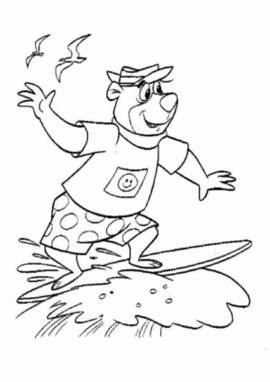 Disegno di Orso Yoghi da stampare e colorare 9