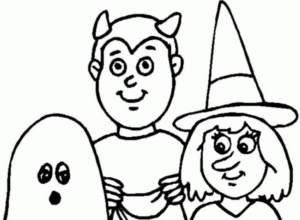 Disegno di bambino ad Halloween da stampare e colorare 33