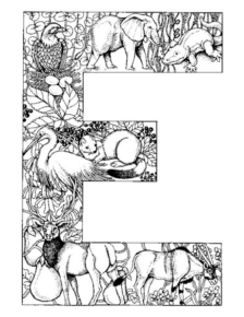 Disegno di lettera dell’alfabeto da stampare e colorare 25