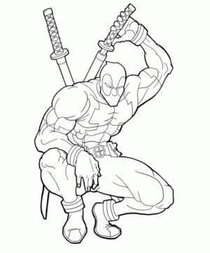Disegno di Deadpool da stampare e colorare 2