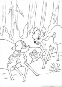 Disegno di Bambi da stampare e colorare 56