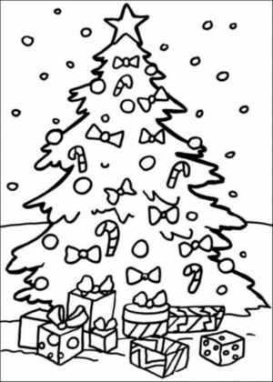 Disegno di albero di Natale da stampare e colorare 214 Disegno di albero di Natale da stampare e colorare 214