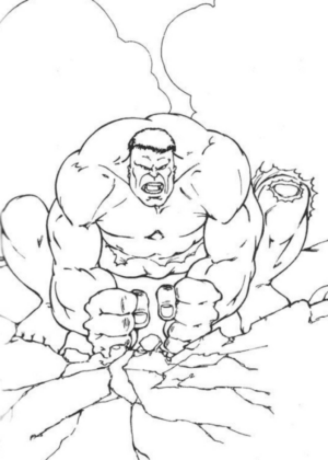 Disegno di Hulk da stampare e colorare 7