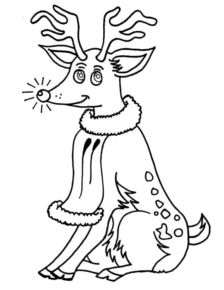 Disegno di renna di Natale da stampare e colorare 22 Disegno di renna di Natale da stampare e colorare 22