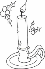 Disegno di candela natalizia da stampare e colorare 5