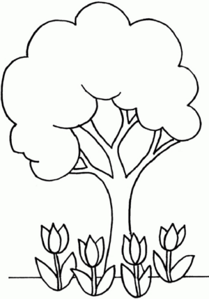 Disegno di albero da stampare e colorare 24