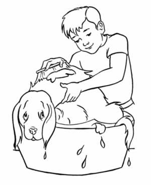 Disegno di cane da stampare e colorare 118