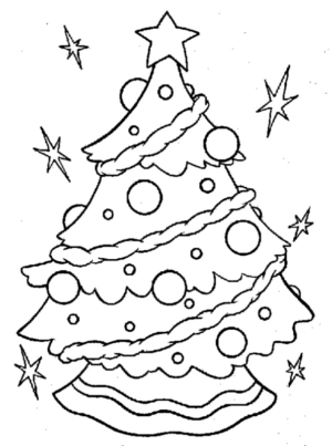 Disegno di albero di Natale da stampare e colorare 106