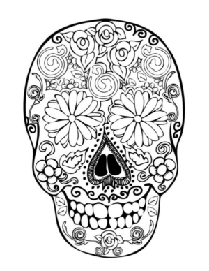 Disegno di teschio e scheletro da stampare e colorare 10