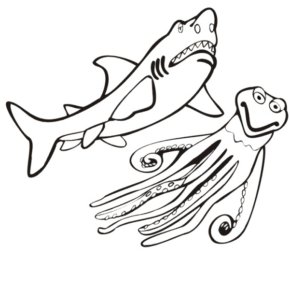 Disegno di squalo da stampare e colorare 5