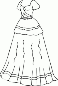 Disegno di vestito da donna da stampare e colorare 14