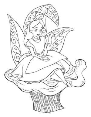Disegno di Alice nel paese delle meraviglie da stampare e colorare 5