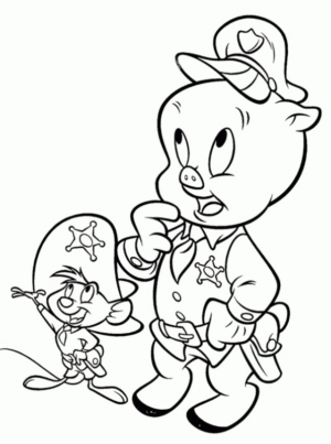 Disegno di Porky Pig da stampare e colorare 1