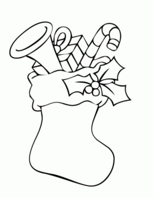 Disegno di calza di Natale da stampare e colorare 29