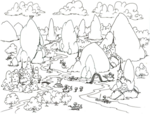 Disegno di paesaggio da stampare e colorare 28
