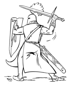 Disegno di cavaliere da stampare e colorare 1