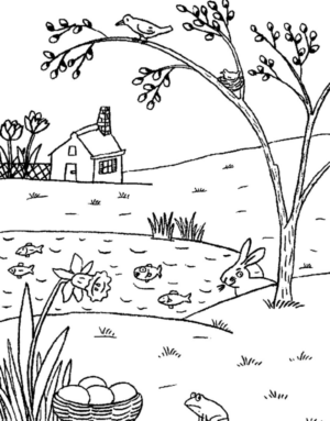 Disegno di paesaggio da stampare e colorare 92