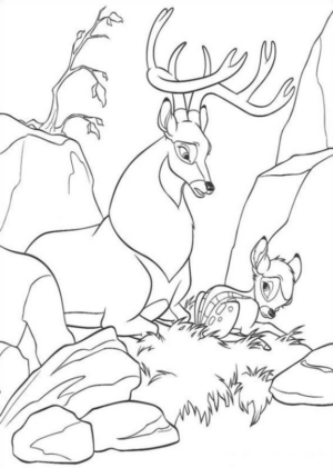 Disegno di Bambi da stampare e colorare 30