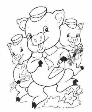Disegno di I tre porcellini da stampare e colorare 2