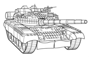 Disegno di carro armato da stampare e colorare 8