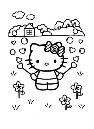 Disegno di Hello Kitty da stampare e colorare 155