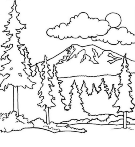 Disegno di paesaggio da stampare e colorare 76