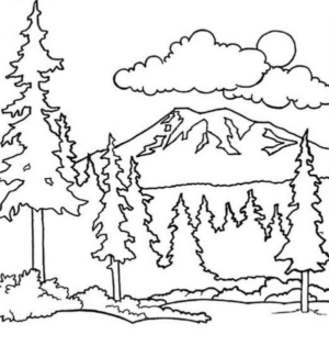 Disegno di paesaggio da stampare e colorare 76