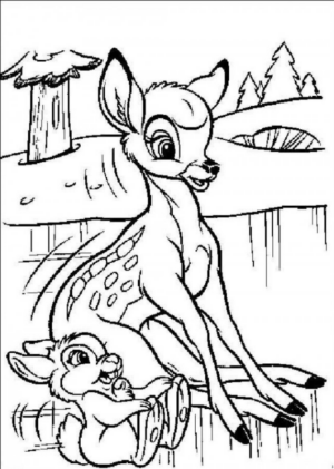 Disegno di Bambi da stampare e colorare 80