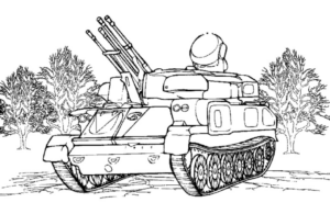 Disegno di carro armato da stampare e colorare 26