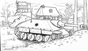 Disegno di carro armato da stampare e colorare 22