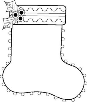Disegno di calza di Natale da stampare e colorare 4