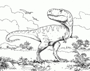 Disegno di Tirannosauro da stampare e colorare 115