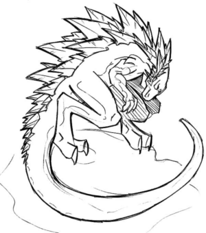 Disegno di Godzilla da stampare e colorare 34