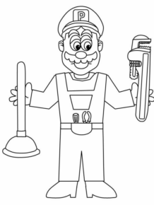 Disegno di idraulico da stampare e colorare 2