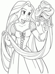 Disegno di Rapunzel da stampare e colorare 3