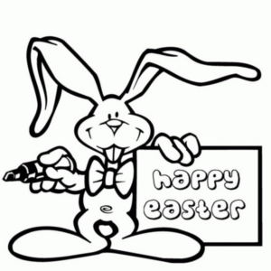 Disegno di coniglietto di Pasqua da stampare e colorare 2