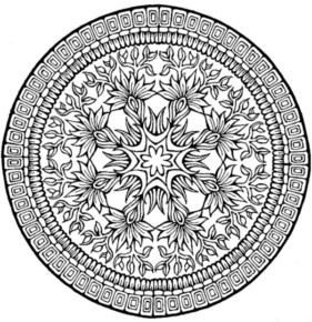 Disegno di mandala da stampare e colorare 1155