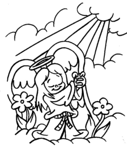 Disegno di angelo da stampare e colorare 9