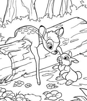 Disegno di Bambi da stampare e colorare 18