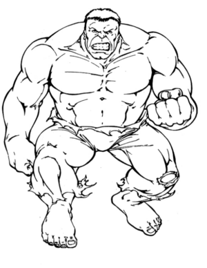 Disegno di Hulk da stampare e colorare 1