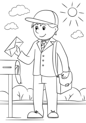 Disegno di postino da stampare e colorare 9